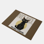 Tapis de bienvenue chat noir drôle – Chat NON NON (Incliné)