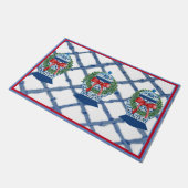 Tapis de bienvenue de Noël bleu Ginger Jars (Incliné)