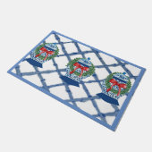 Tapis de bienvenue de Noël bleu Ginger Jars (Incliné)