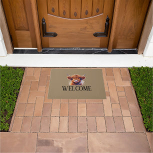 Tapis de bienvenue de vache des Highlands adoré