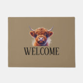 Tapis de bienvenue de vache des Highlands adoré (Devant)