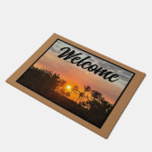 Tapis de bienvenue du coucher de soleil tropical (Incliné)