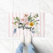 Tapis de Bienvenue Floral Aquarelle