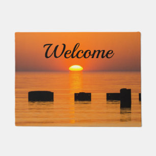 Tapis de bienvenue orange levé