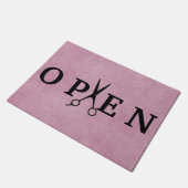 Tapis de bienvenue Ouvert Salon de coiffure Ciseau (Incliné)