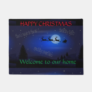Tapis de bienvenue père Noël Sleigh. Mots personna
