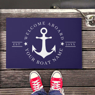 Tapis de bienvenue personnalisé avec nom de bateau
