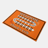 Tapis de bienvenue personnalisé orange pour bercea (Incliné)