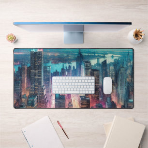 Tapis de bureau à aquarelle sur la skyline de NYC