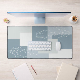 Tapis de bureau à blocs de couleur bleu poussiéreu
