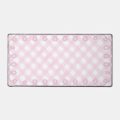 Tapis de bureau à bordure ondulée et gingham rose (Recto)