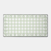 Tapis de bureau à bordure ondulée gingham vert pas (Recto)