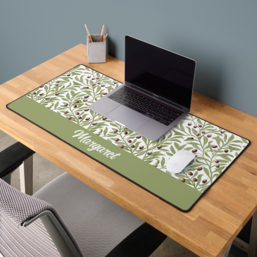 Tapis de bureau à branche d'olive verte sage médit (Bureau 2)