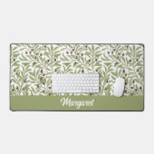 Tapis de bureau à branche d'olive verte sage médit (Clavier et souris)