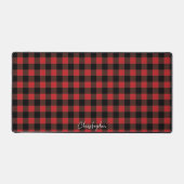 Tapis de bureau à carreaux buffle rouge classique  (Recto)