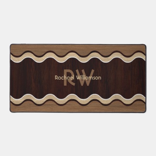 Tapis de bureau à design ondulé en bois moderne (Recto)