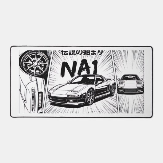 Tapis de bureau à écran large Manga Retro JDM NA1 (Recto)