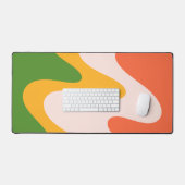 Tapis de bureau à formes fluides ondulées abstrait (Clavier et souris)