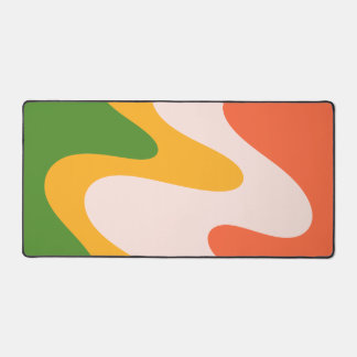 Tapis de bureau à formes fluides ondulées abstrait