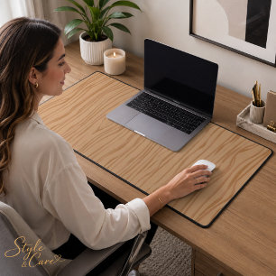 Tapis de bureau à grain de bois naturel pour un es
