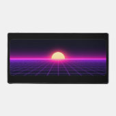 Tapis de bureau à grille Sunset Retro Synthwave (Recto)