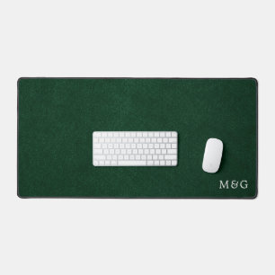 Tapis de bureau à monogramme personnalisé en velou