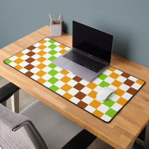 Tapis de bureau à motif à carreaux noir et vert ac