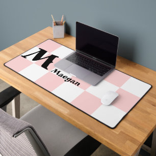 Tapis de bureau à motif à carreaux rouge clair