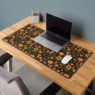 Tapis de bureau à motif automnal rustique dessiné
