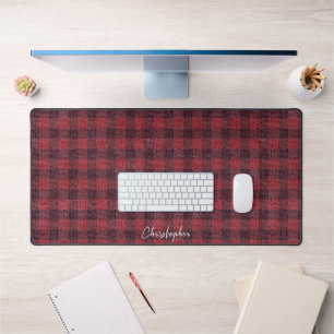 Tapis de bureau à motif carreaux de buffle en tric