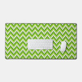 Tapis de bureau à motif chevron vert (Clavier et souris)