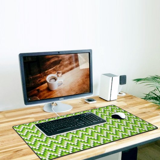 Tapis de bureau à motif chevron vert