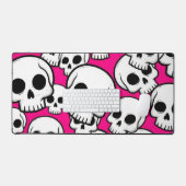 Tapis de bureau à motif crâne rose (Clavier et souris)