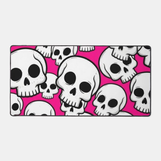 Tapis de bureau à motif crâne rose (Recto)