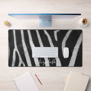 Tapis de bureau à motif de fourrure de zèbre avec