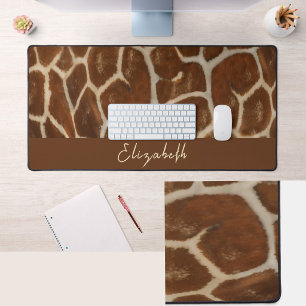 Tapis de bureau à motif fourrure de girafe avec no