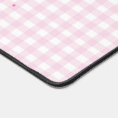 Tapis de bureau à motif gingham rose pastel mignon (Coin)