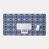 Tapis de bureau à motif octogonal Navy Preppy et m (Clavier et souris)