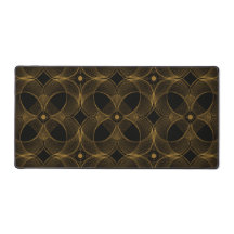 Tapis de bureau à motif sans couture Guilloché Or