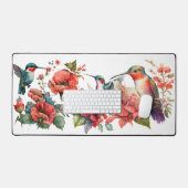 Tapis de bureau à motif Trois Colibris (Clavier et souris)