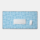 Tapis de bureau à pétales de fleurs bleues mignon (Clavier et souris)