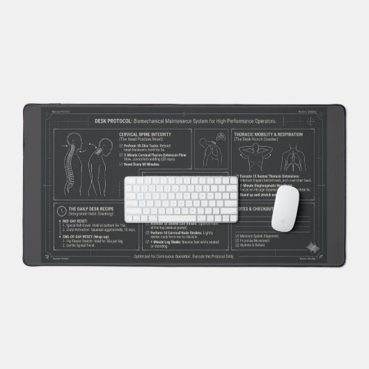 Tapis de bureau à posture ergonomique biomécanique (Clavier et souris)