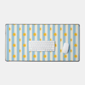 Tapis de bureau à rayures crème bleues et soleil d (Clavier et souris)