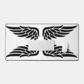 Tapis de bureau à thème noir et blanc Eagle Wing (Clavier et souris)