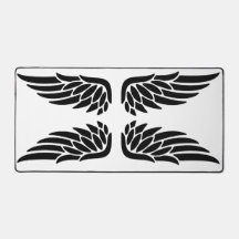 Tapis de bureau à thème noir et blanc Eagle Wing