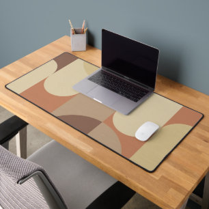 Tapis de bureau abstrait Bauhaus Terracotta Beige