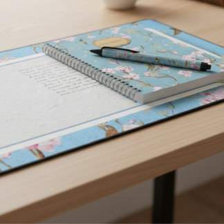 Tapis de bureau Archive Powder Blue Chinoiserie