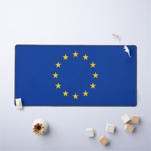 Tapis de bureau avec drapeau de l'Union européenne
