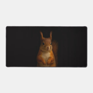 Tapis de bureau avec écureuil rouge tropical