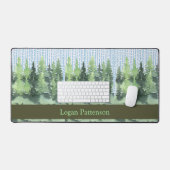 Tapis de bureau avec épinettes vertes (Clavier et souris)